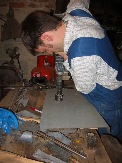 ross cutting holes in the floor plates