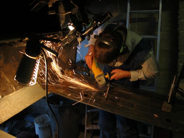 grinding down old welds
