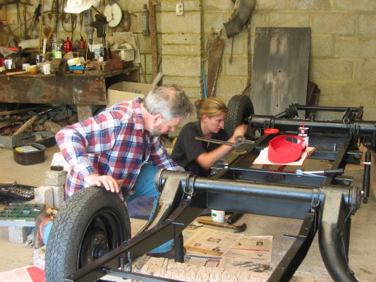 dad and jo putting things together