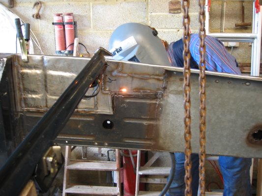 welding into place